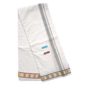 EXD780 Exclusive Dhoties Pure cotton dhoti with thick fabric and the border design differs size 2.5 Mtrs (5 Mulam)…