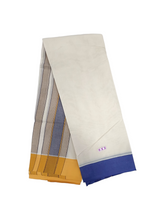 Exclusive Dhoties 100% Pure cotton dhoti half white with 3" cotton border size 9x5 (4.1 Mtrs Dhoti + 2.5mtrs Angavastram)