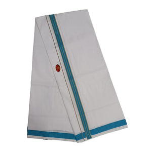 EXD778 Exclusive Dhoties cotton dhoti size 2 Mtrs (4 mulam) with 1" fancy border