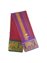 EXD697 Men's Traditional Pure Cotton 100s Premium Colour Dhoti with 8" border and Size 9X5 (or) 4.15 Mtr Dhoti with 2.30 Mtr Angavastram