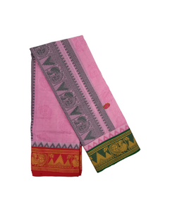 Exclusive Dhoties Pure Cotton Dhoti With 5" Designe Munthi with 5" Jaquard Border Size 9x5(4.1 Mtrs Dhoti +2.50 Mtrs Angavastram)