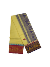 Exclusive Dhoties Pure Cotton Dhoti With 5" Designe Munthi with 5" Jaquard Border Size 9x5(4.1 Mtrs Dhoti +2.50 Mtrs Angavastram)