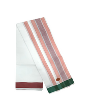 Exclusive Dhoties 100% Pure cotton dhoti half white with 2" cotton border size 9x5 (4.1 Mtrs Dhoti + 2.5mtrs Angavastram)