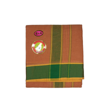 EXD767 Exclusive Dhoties Men's Traditional Cotton Color Dhoti With 3" Color Border Size 8x4 (3.6 mtrs Dhoti + 1.8 Mtrs Angavastram )