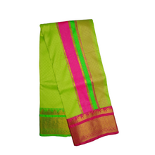 EXD763 Exclusive Dhoties Art silk embossed body design dhotie with 5" Temple tower border with size 4mtr dhoti + 2 mtr angavastram gamcha