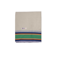 EXD774 Exclusive Dhoties 100% Pure cotton dhoti half white with 4" cotton border size 9x5 (4 Mtrs Dhoti + 2mtrs Angavastram)