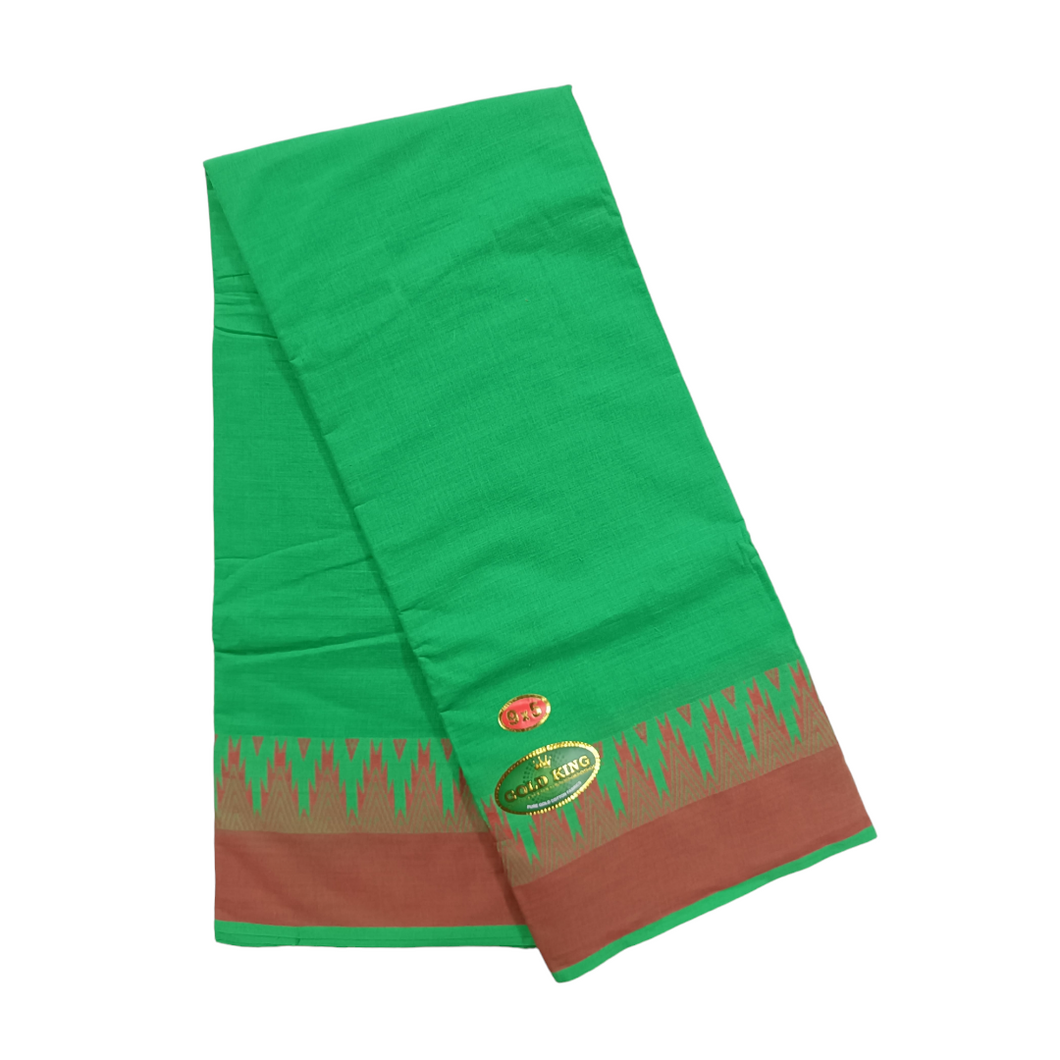 EXD775 Exclusive Dhoties Pure cotton color dhoti with plain thalampoo tower border in size 9x5 (4 Mtrs Dhoti + 2 Mtrs Angavastram)…