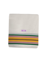 Exclusive Dhoties Half white pure cotton Dhoti with 3" polyester border Size 10x6(4.62Mtr Dhoti with 2.77Mtr Angavastram)