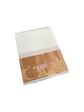 EXD803-Exclusive Dhoties Premium Art Silk Embossed Dhoti And Angavastram With Copper Border