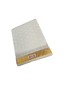 EXD803-Exclusive Dhoties Premium Art Silk Embossed Dhoti And Angavastram With Copper Border