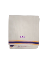 Exclusive Dhoties Half white unbleached cotton With 1" seer line Border Size (4Mtrs Dhoti 2 Mtrs Angavastram)