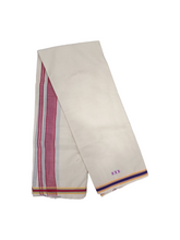 Exclusive Dhoties Half white unbleached cotton With 1" seer line Border Size (4Mtrs Dhoti 2 Mtrs Angavastram)