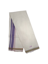 Exclusive Dhoties Half white unbleached cotton With 1" seer line Border Size (4Mtrs Dhoti 2 Mtrs Angavastram)