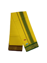 Exclusive Dhoties Men's Traditional Pure Cotton Dhoti With 3" inch Jacquard Polyester Border Color Dhoti Size 8 Mulam(3.60 Mtrs)