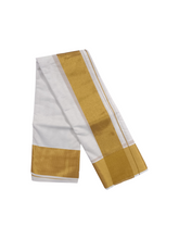 Exclusive Dhoti Pure cotton with 5" Gold border zari Border Size 9x5(4.1 Mtrs Dhoti+2.5 Mtrs Angavastram)