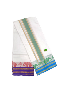 Exclusive Dhoties Pure cotton white dhoti with 5