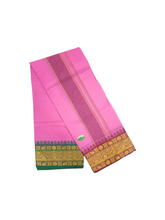 Exclusive Dhoties Men's Traditional Pure Cotton Dhoti With 6" inch Jacquard Polyester Border Color Dhoti Size 9X5( 4.15 Mtr Dhoti +2.30 Mtr Angavastram