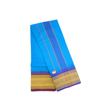 Exclusive Dhoties Men's Traditional Pure Cotton Dhoti With 7" inch Jacquard Polyester Border Color Dhoti Size 9X5 (or) 4.15 Mtr Dhoti with 2.30 Mtr Angavastram