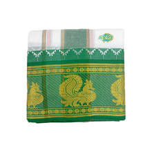 Exclusive Dhoties Men's Traditional Pure Cotton Dhoti With 7" inch Jacquard Polyester Border Color Dhoti Size 9X5 (or) 4.15 Mtr Dhoti with 2.30 Mtr Angavastram