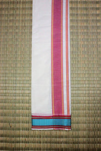EXD031 Men's Traditional Dhoti Edged With Bud & Double Line on Sides of the Border