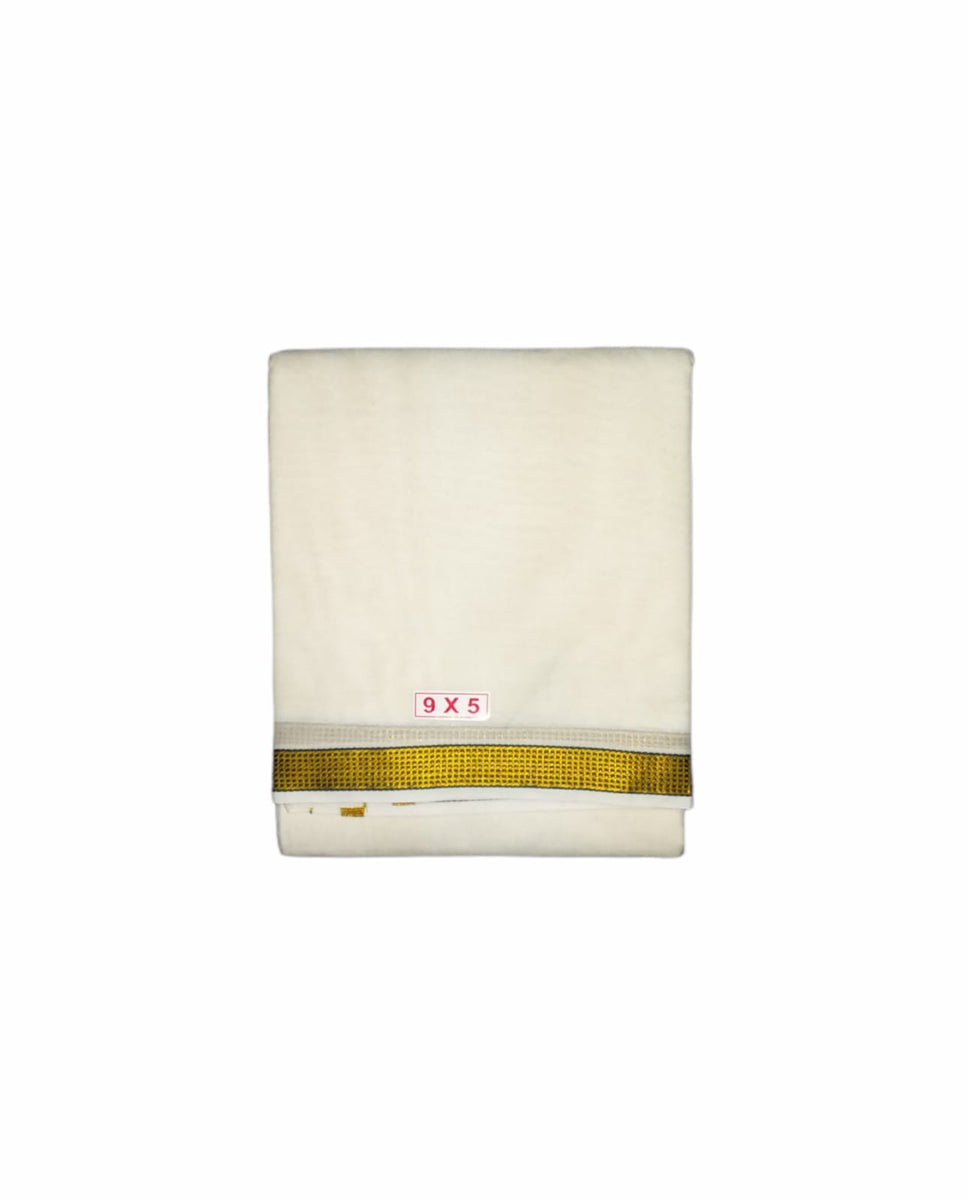 EXD283 Men's Tradtional Dhoti of Square boxes in a Small Border / Unbl ...