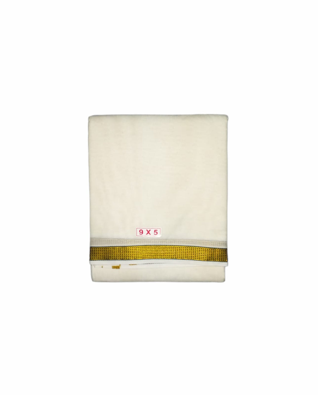 EXD283 Men's Tradtional Dhoti of Square boxes in a Small Border / Unbleach Dhoti Size Mulam