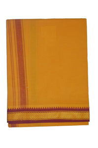 EXD369 Men's Trendy Border Dhoti With Velcro and Pocket on Colour Dhoti Size 4 Mulam / 2 Mtr