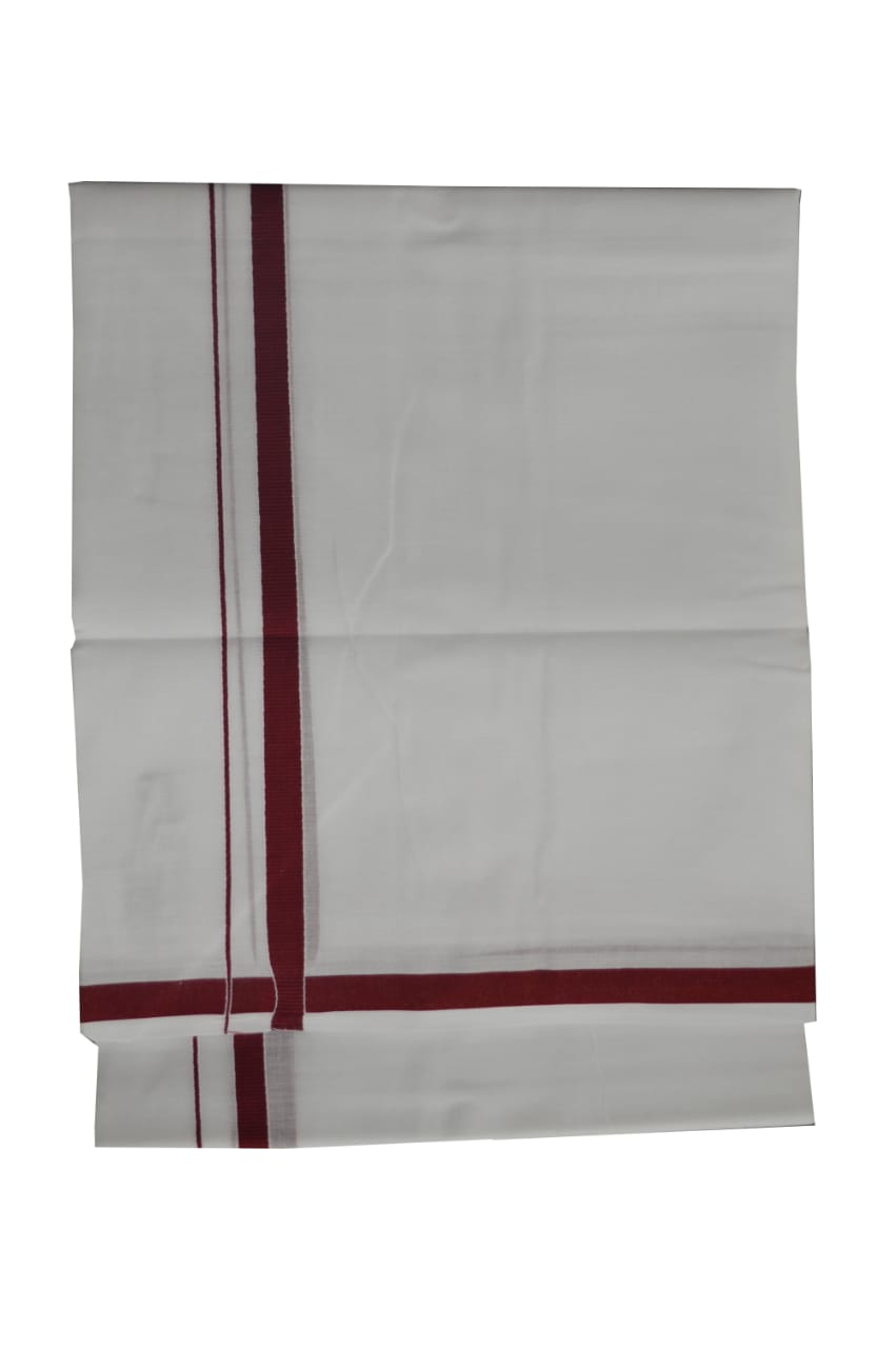 EXD378 Men's Trendy Border Dhoti With Velcro and Pocket on Bleach Dhoti Size Mulam 8 (or) 3.60 Mtr Dhoti