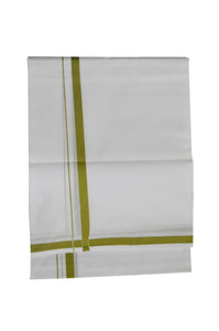 EXD378 Men's Trendy Border Dhoti With Velcro and Pocket on Bleach Dhoti Size Mulam 8 (or) 3.60 Mtr Dhoti