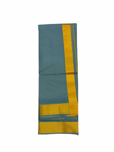 EXD388 Men's Traditional Dhoti With Zari Border on Colour  Dhoti Size Mulam 9X5 (or) 4.15 Mtr Dhoti with 2.30 Mtr Angavastram