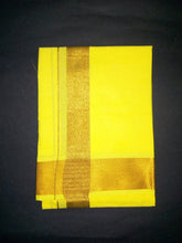 EXD388 Men's Trendy Border Dhoti With Velcro and Pocket on Colour Dhoti Size Mulam 4 / 72 Inches