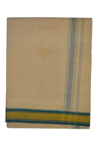 EXD392 Men's Trendy Border Dhoti With Velcro and Pocket on Colour Dhoti Size 4 Mulam / 2 Mtr