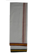 EXD392 Men's Trendy Border Dhoti With Velcro and Pocket on Colour Dhoti Size 4 Mulam / 2 Mtr