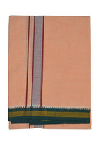 EXD394 Men's Trendy Border Dhoti With Velcro and Pocket on Colour Dhoti Size 4 Mulam / 2 Mtr