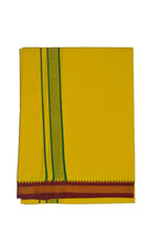 EXD394 Men's Trendy Border Dhoti With Velcro and Pocket on Colour Dhoti Size 4 Mulam / 2 Mtr