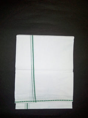 EXD403 Men's Trendy Border Dhoti With Velcro and Pocket on Bleach Dhoti Size Mulam 4.75 (or) 2.25Mtr