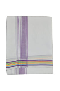 EXD405 Men's Trendy Border Dhoti With Velcro and Pocket on Bleach Dhoti Size Mulam 8 (or) 3.60 Mtr Dhoti