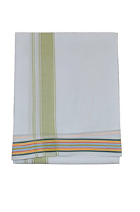 EXD405 Men's Trendy Border Dhoti With Velcro and Pocket on Bleach Dhoti Size Mulam 8 (or) 3.60 Mtr Dhoti