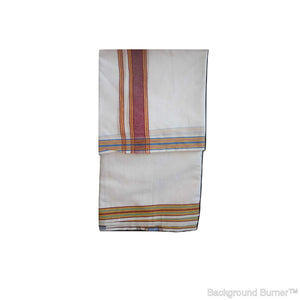 EXD436 Mens Dhoti With Fancy Border / Bleach Dhoti Size Mulam 9X5 (or) 4.15 Mtr Dhoti with 2.30 Mtr Angavastram