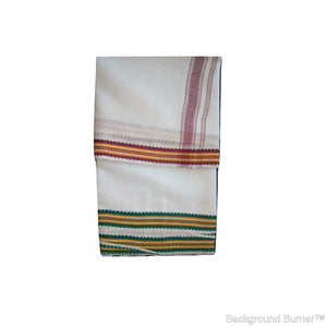 EXD440 Mens Dhoti With Fancy Border / Bleach Dhoti Size Mulam 9X5 (or) 4.15 Mtr Dhoti with 2.30 Mtr Angavastram