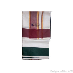 EXD441 Mens Dhoti With Fancy Border / Bleach Dhoti Size Mulam 9X5 (or) 4.15 Mtr Dhoti with 2.30 Mtr Angavastram