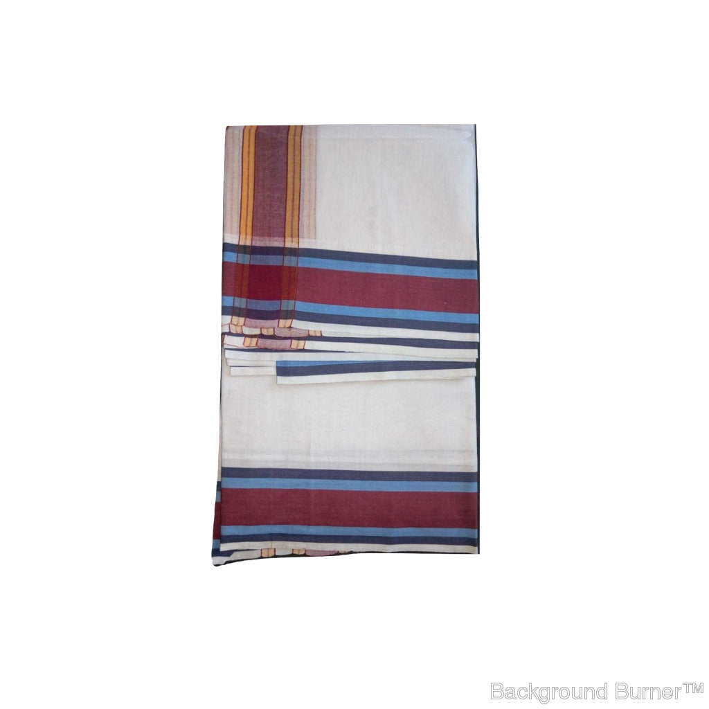 EXD443 Mens Dhoti With Fancy Border / Bleach Dhoti Size Mulam 9X5 (or) 4.15 Mtr Dhoti with 2.30 Mtr Angavastram