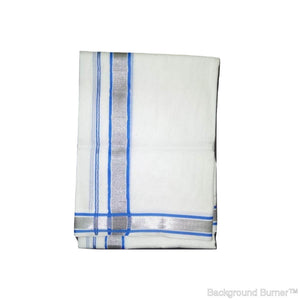 EXD475 Men's Trendy Border Dhoti With Velcro and Pocket on Bleach Dhoti Size Mulam 8 (or) 3.60 Mtr Dhoti