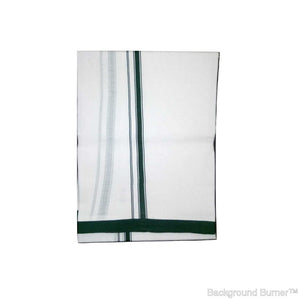 EXD491 Men's Trendy Border Dhoti With Velcro and Pocket Bleach on Dhoti Size 4 Mulam / 2 Mtr