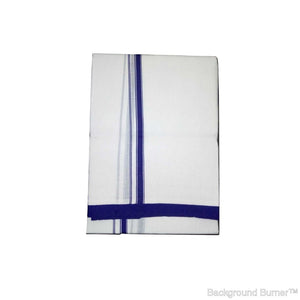 EXD491 Men's Trendy Border Dhoti With Velcro and Pocket Bleach on Dhoti Size 4 Mulam / 2 Mtr