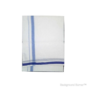 EXD492 Men's Trendy Border Dhoti With Velcro and Pocket Bleach on Dhoti Size 4 Mulam / 2 Mtr