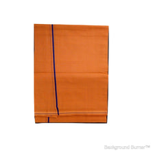 EXD493 Men's Trendy Border Dhoti With Velcro and Pocket on Colour Dhoti Size 4 Mulam / 2 Mtr