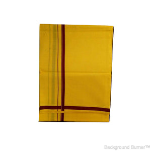 EXD494 Men's Trendy Border Dhoti With Velcro and Pocket on Colour Dhoti Size 4 Mulam / 2 Mtr