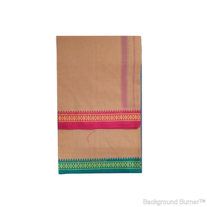 EXD500 Men's Trendy Border Dhoti With Velcro and Pocket on Colour Dhoti Size 4 Mulam / 2 Mtr