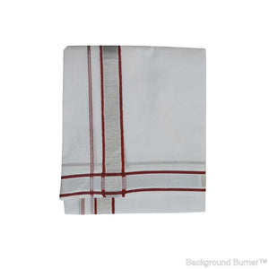 EXD503 Men's Trendy Border Dhoti With Velcro and Pocket on Bleach Dhoti Size Mulam 8 (or) 3.60 Mtr Dhoti